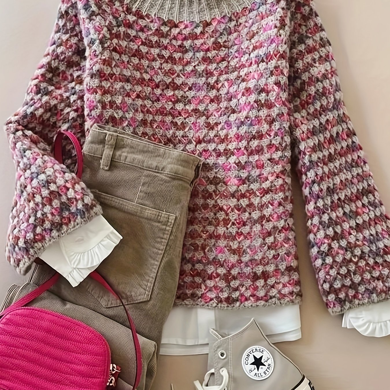 Carina Trui | Dames Herfst Gebreide Trui met Structuur