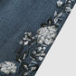Belka Jeans | Midden taille Flamingo Geborduurde Jeans