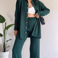 Naia Set | Lange Mouw Knoop Down Overhemd en Broek Set