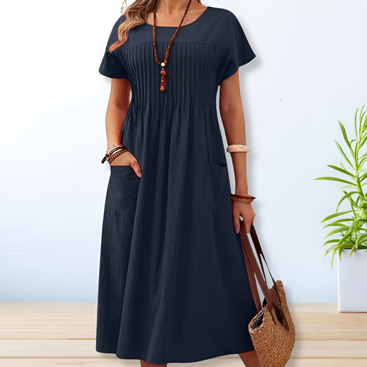 Dames Midi Jurk met Zakken Elegant