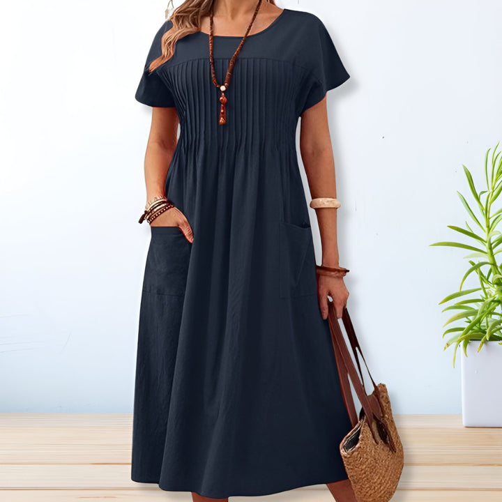 Dames Midi Jurk met Zakken Elegant