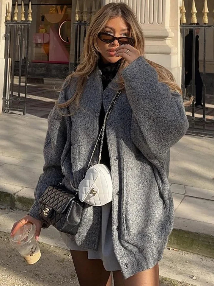 Zahara Jas | Oversized Wolmix Bomber Jas