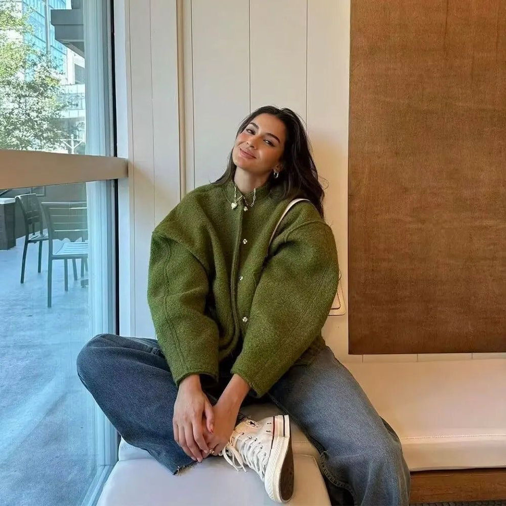 Zahara Jas | Oversized Wolmix Bomber Jas