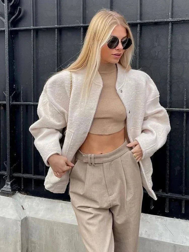 Zahara Jas | Oversized Wolmix Bomber Jas