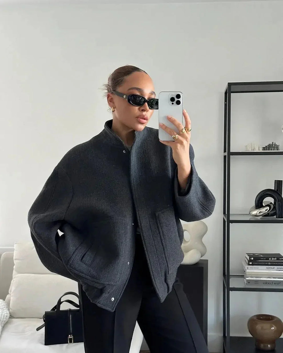 Zahara Jas | Oversized Wolmix Bomber Jas