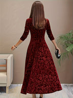 Dames Fluwelen Maxi Jurk Elegant