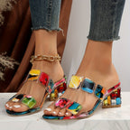 Sandals for Women | Open Toe Decorative Block Heel