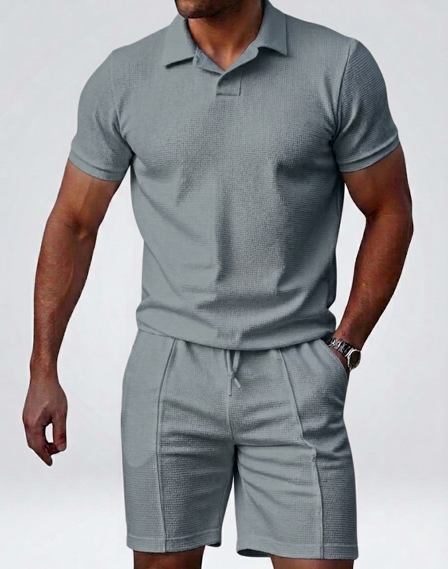Heren Polo en Shorts Set Ademend