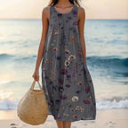 Dames Bloemenprint Midi Jurk All Over Print