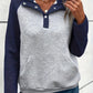 Daphne Sweatshirt | Dames Herfst Twee-Tone Sweatshirt met Knopen
