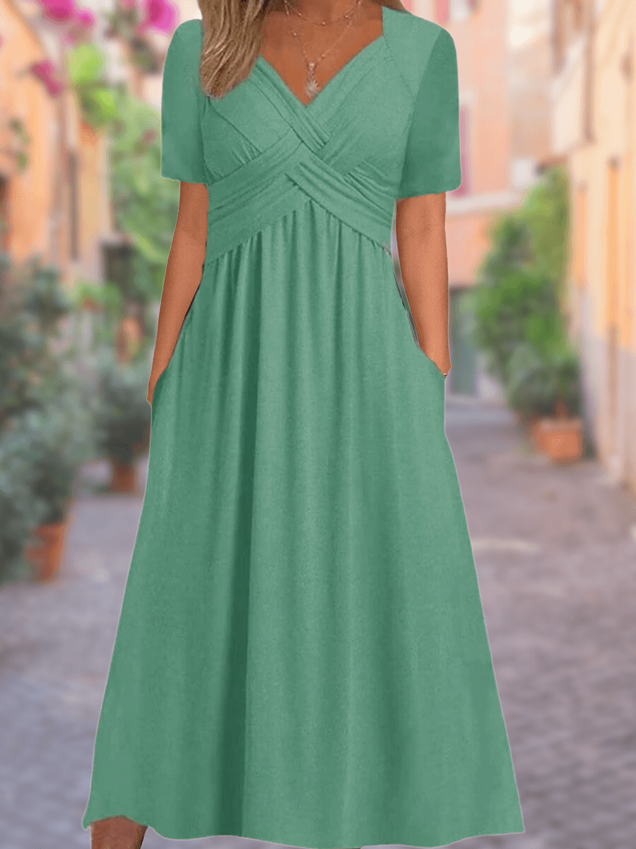 Babs Dress | Comfortabel V-hals Zomerjurkje - Carla Moda