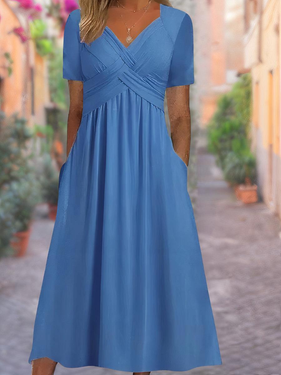 Babs Dress | Comfortabel V-hals Zomerjurkje - Carla Moda