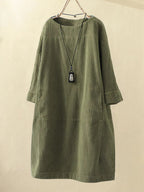 Dames Corduroy Tuniek Mini Jurk