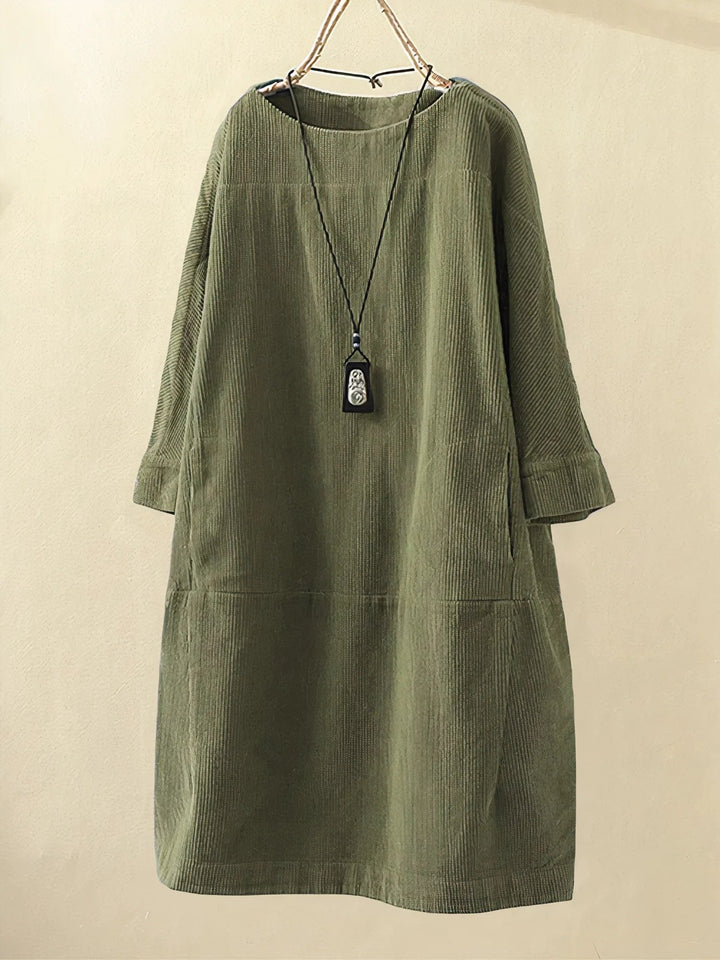 Dames Corduroy Tuniek Mini Jurk