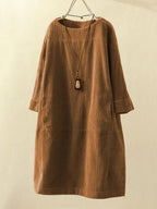 Dames Corduroy Tuniek Mini Jurk