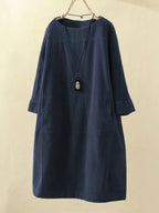Dames Corduroy Tuniek Mini Jurk