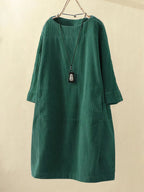 Dames Corduroy Tuniek Mini Jurk