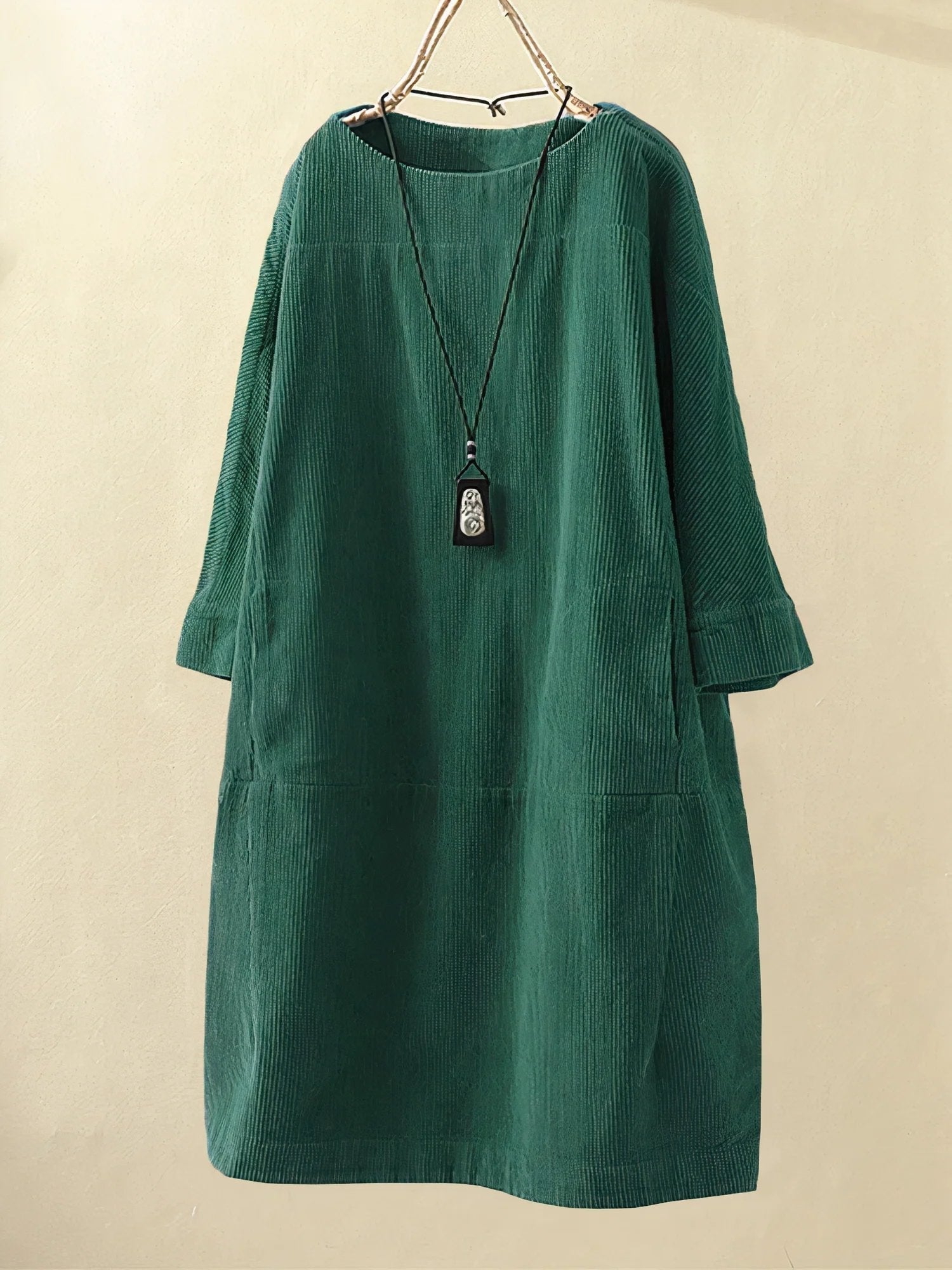 Dames Corduroy Tuniek Mini Jurk
