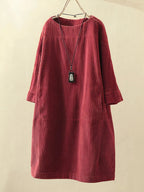 Dames Corduroy Tuniek Mini Jurk
