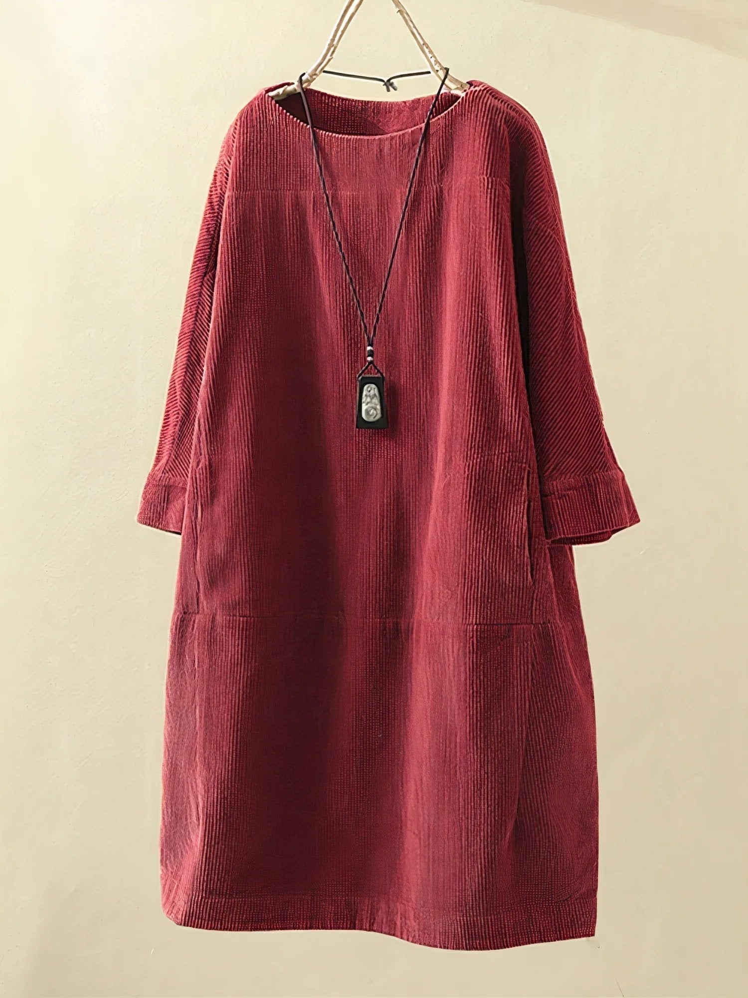Dames Corduroy Tuniek Mini Jurk