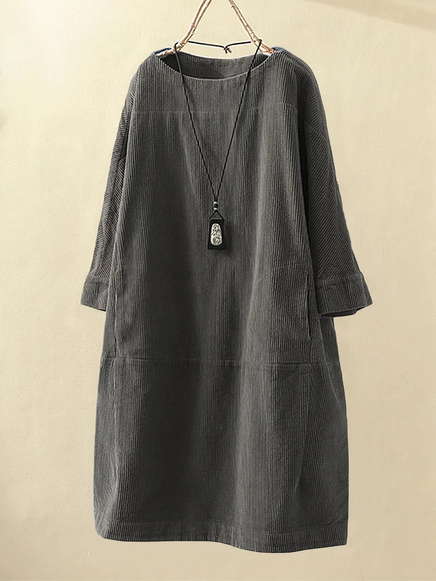 Dames Corduroy Tuniek Mini Jurk