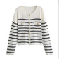 Reese Vest | Gestreepte Knoopsluiting Vest met Zakken