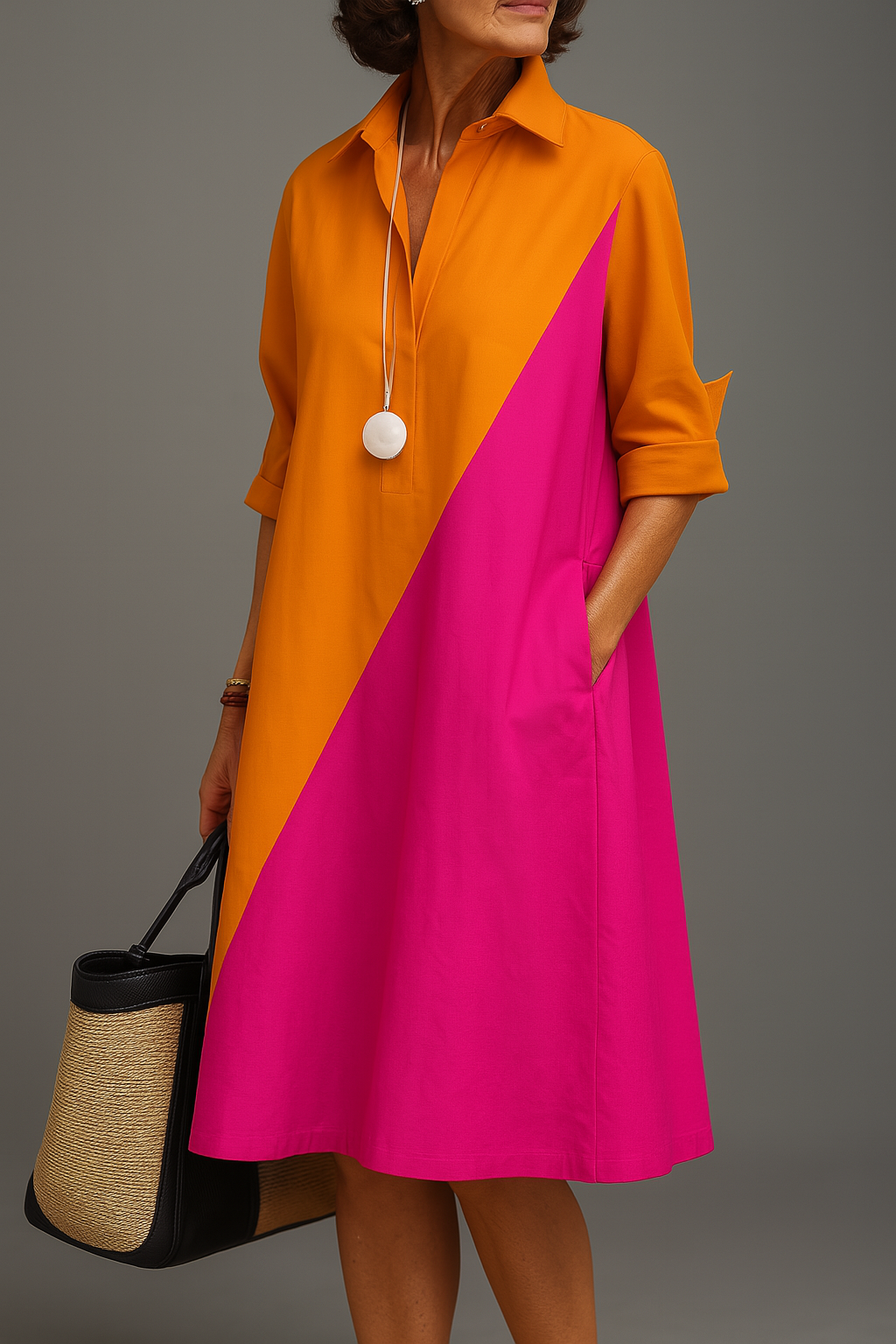 Dames Comfortabele Midi Jurk Casual