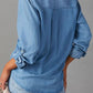 Salome Blouse | Dames Herfst Denim Blouse met Knopen en Lange Mouwen