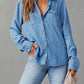 Salome Blouse | Dames Herfst Denim Blouse met Knopen en Lange Mouwen