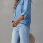 Salome Blouse | Dames Herfst Denim Blouse met Knopen en Lange Mouwen
