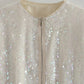 Zaheera Jas | Pailletten Bomber Jas in Beige