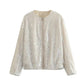 Zaheera Jas | Pailletten Bomber Jas in Beige