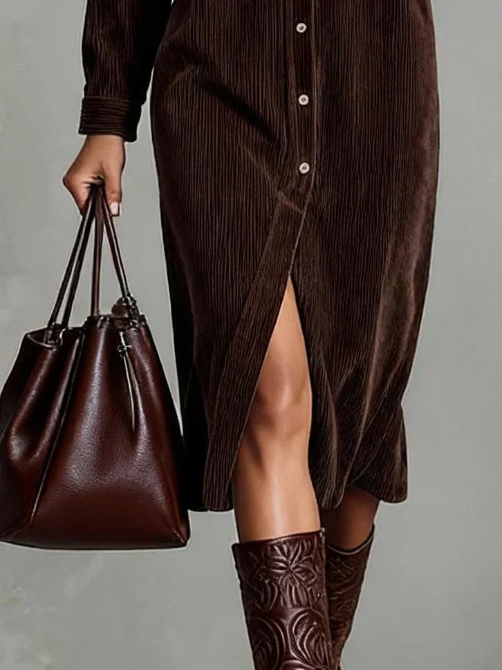 Dames Midi Jurk met Uitlopende Zoom