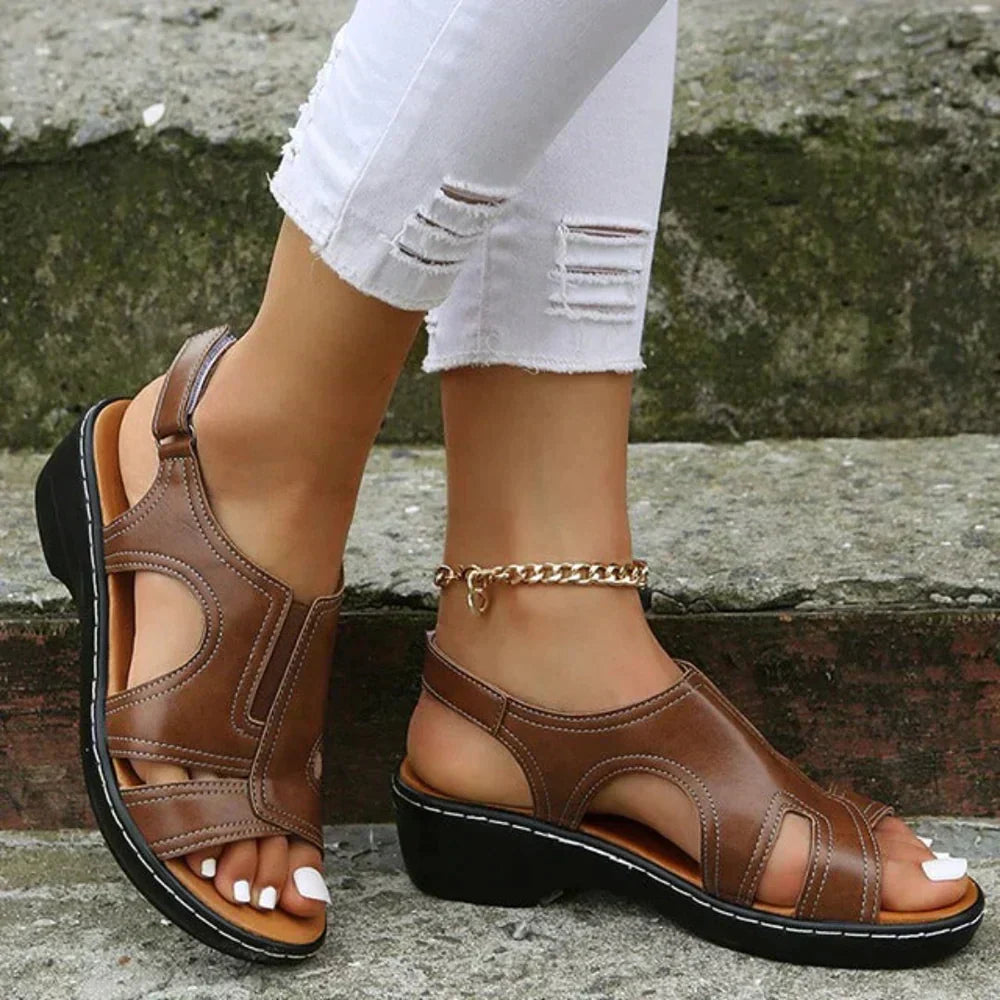 Dames Slingback Sleehak Sandalen Open Teen