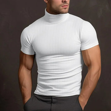 Lyle Overhemd | Heren Effen Kleur Turtleneck Overhemd