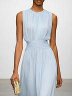 Dames Mouwloze A Lijn Maxi Jurk Chiffon
