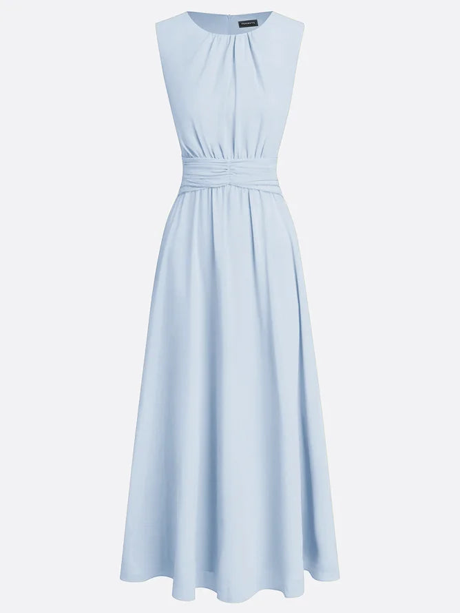 Dames Mouwloze A Lijn Maxi Jurk Chiffon