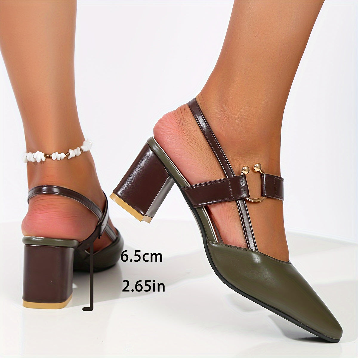 Dames Hak Sandalen Met Puntneus