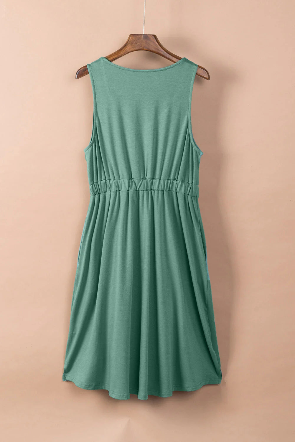 Nayla Jurk | Hoge Taille Mouwloze Mini Jurk