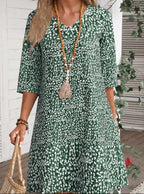 Dames Bohemian Midi Jurk Bloemenprint