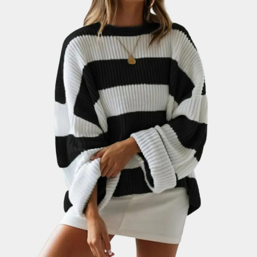 Yahana Jumper | Herfst Gestreepte Oversized Gebreide Jumper
