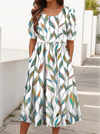 Women's Flowy Floral Print Midi Dress