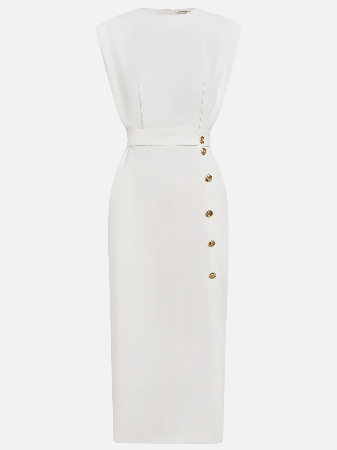 Dames Mouwloze Midi Jurk met Zijknopen