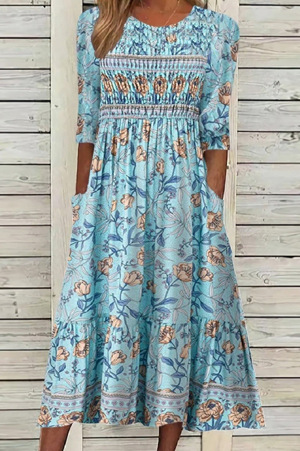 Dames Midi Jurk Bloemblaadjes Design