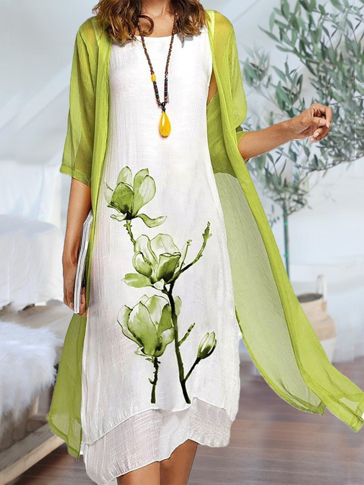 Dames Bloemenprint Set Elegant