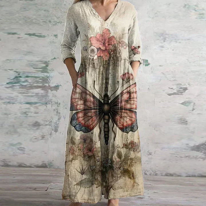 Dames Elegante Retro Maxi Jurk