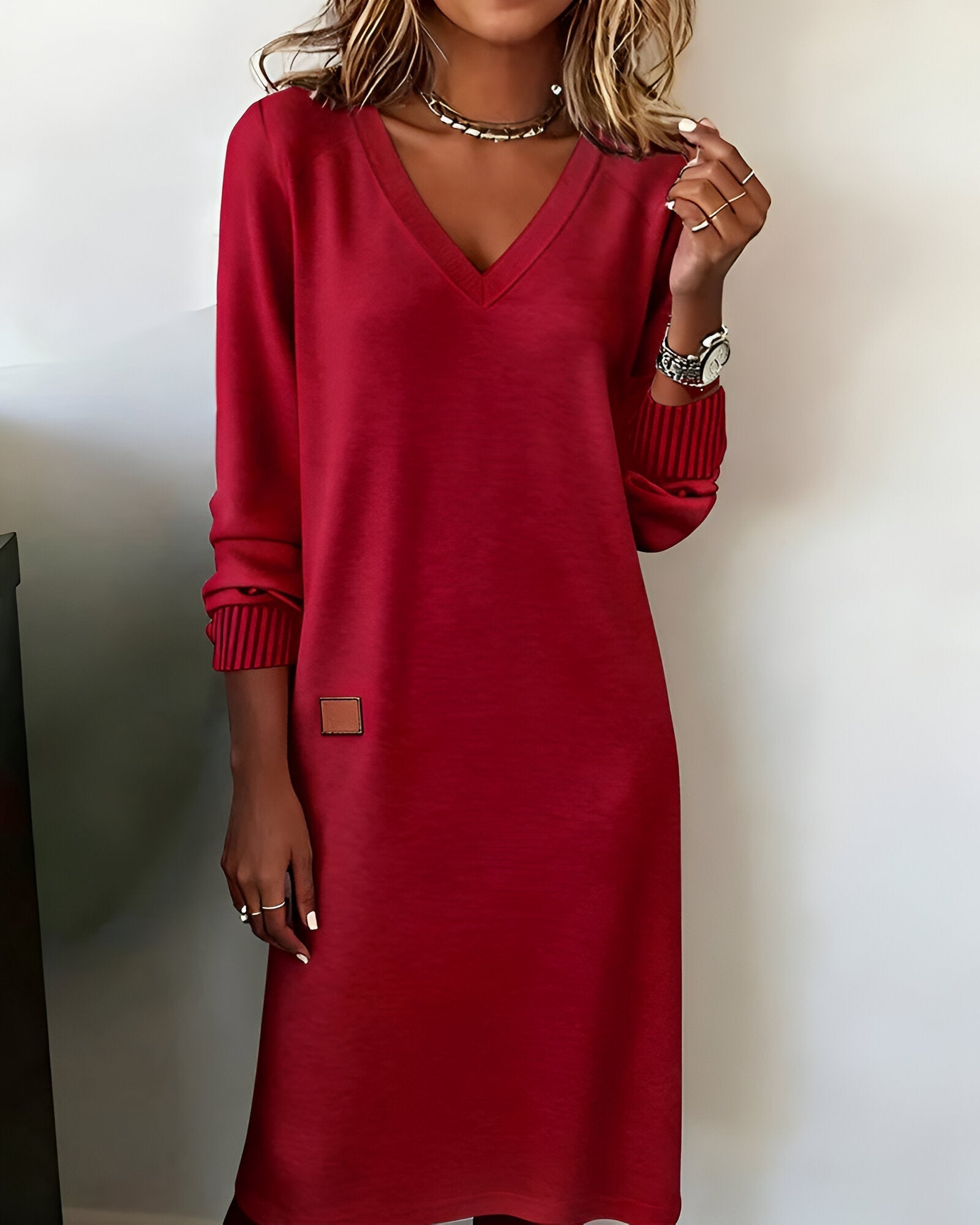 Dames Midi Jurk Minimalistisch