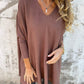 Vera Trui | Dames Herfst Oversized Gebreide V-Hals Trui met Lage Schouders
