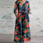 Dames Elegante Retro Maxi Jurk