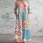 Dames Elegante Retro Maxi Jurk